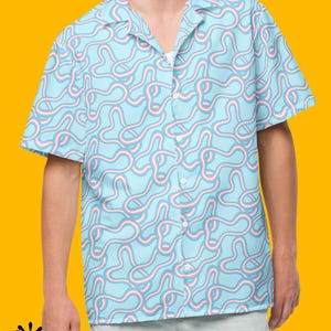 Groovy Trans Button Shirt | Transgender Pride Button Up Statement Piece | Sizes up to 6XL Queer Designed