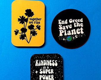 Together We Rise Magnet Set | Climate Justice Magnets | Queer Made Social Justice Magnets