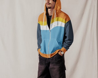 AroAce Wave zip hoodie / Aroace pride flag