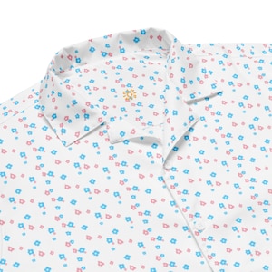 Trans Retro Daisy Button Up / Subtle Transgender Pride Button Shirt