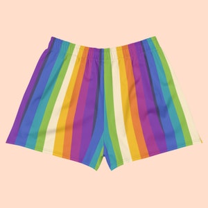Retro 70s Rainbow Shorts Swimsuit