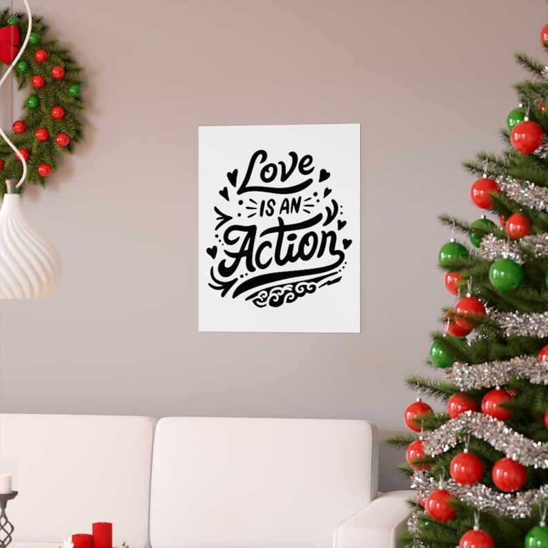 Max 42% OFF Love is an action bell 55% OFF hooks Art quote Print Decor Wall
