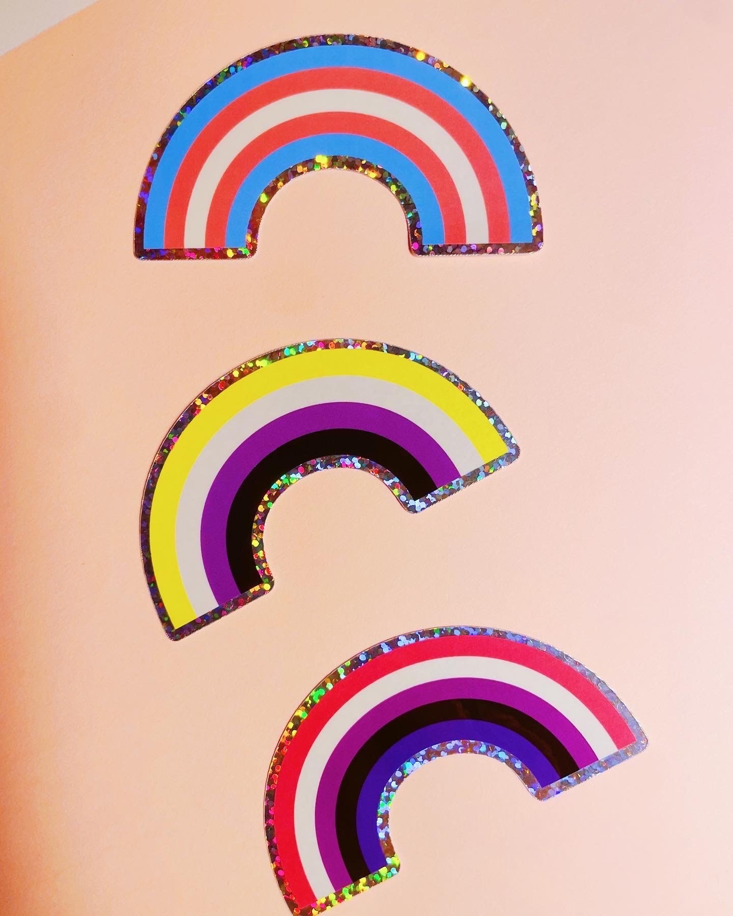 Pride Rainbow Glitter Stickers / Choose Your Flag - Etsy