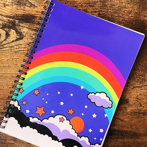 Reusable Sticker Book | Rainbow Sky Sticker Album | Cute Sticker Collector Book A5 100 pages