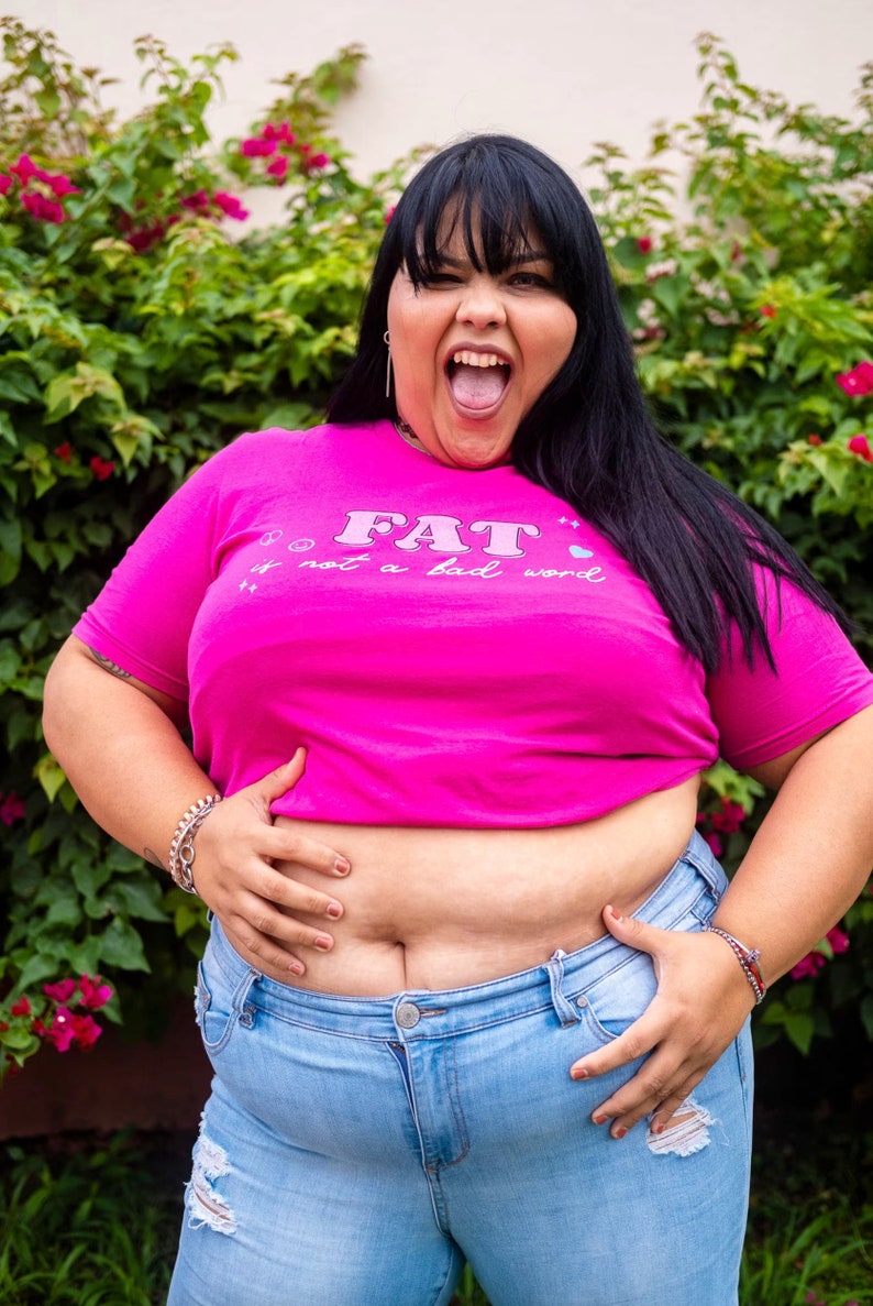 Fat is not a bad word / Body Positive Cute Shirt / Fat Positivity / Cute Feminist Tee image 6