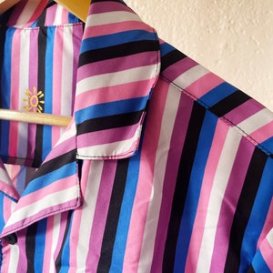 Retro Pride Stripes Button Shirts / LGBTQ Pride Button Ups / Nonbinary Size Inclusive Shirts / Queer Owned Shop image 7