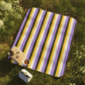 Subtle Nonbinary Pride Flag Enby Retro Tones Picnic Blanket