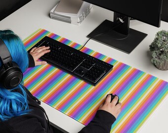 Retro Rainbow Stripes XL Mouse pad