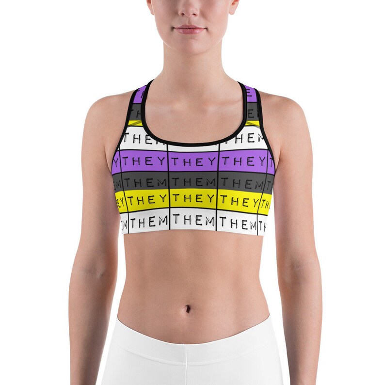 Nonbinary Sports Bra/supporter / They Them Enby Pride Sports Etsy