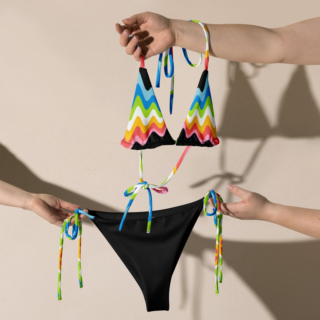 Queer Wave String Bikini / Queer Flag Pride Swimwear Etsy