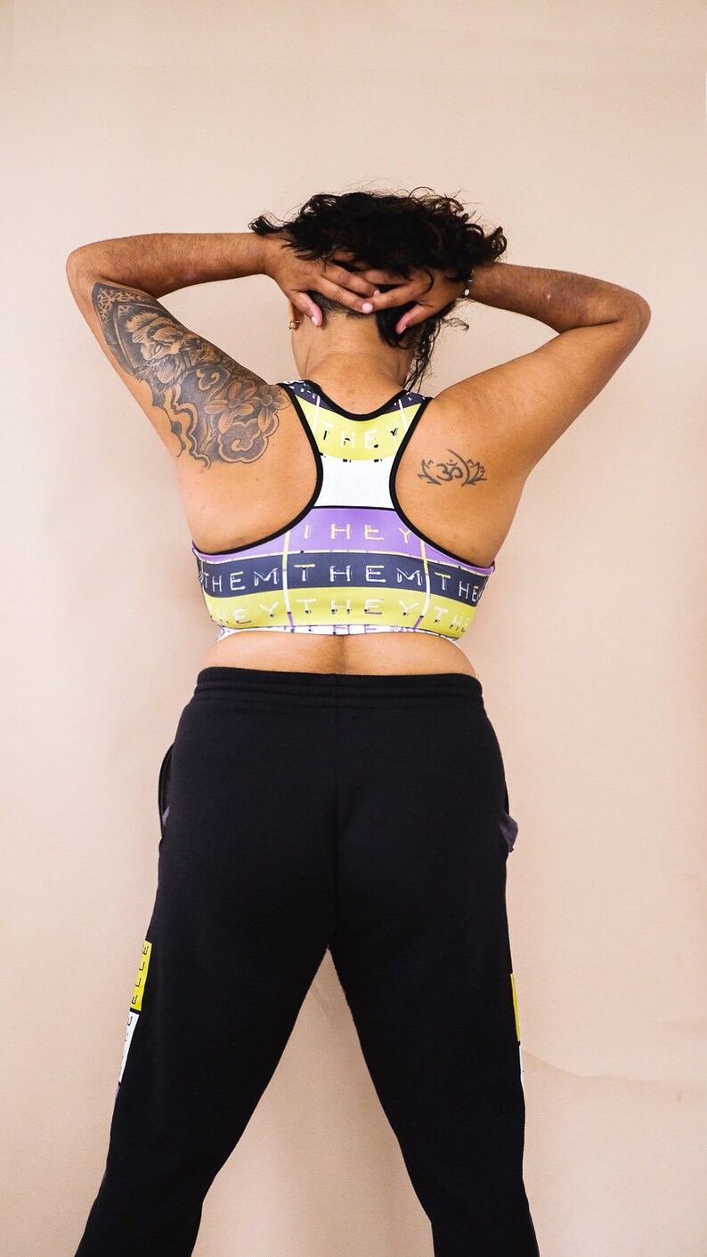 Nonbinary Sports Bra/supporter / They Them Enby Pride Sports Etsy