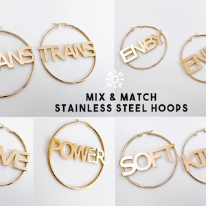 Nonbinary Trans Pride Hoop Earrings / Queer Enby Mix and Match Hoops