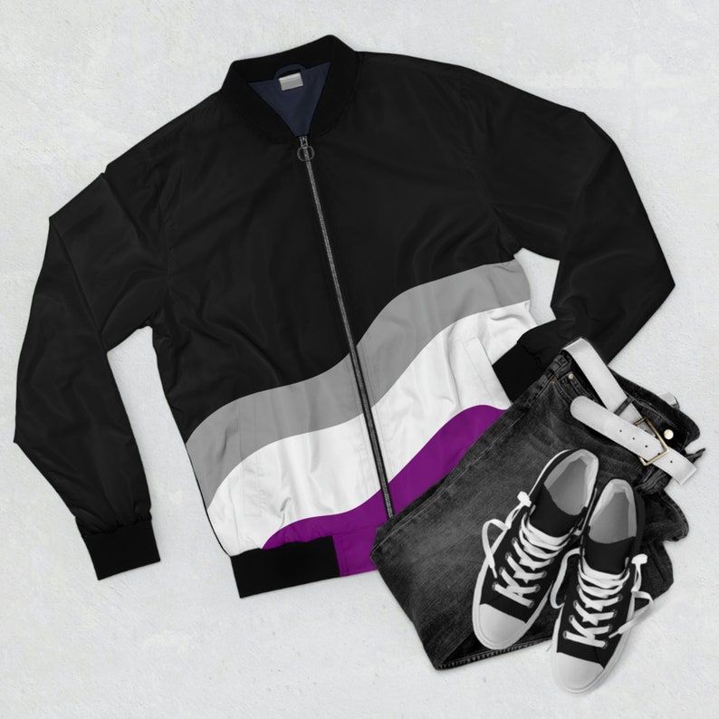 Asexual Pride Ace Flag Bomber Jacket image 2
