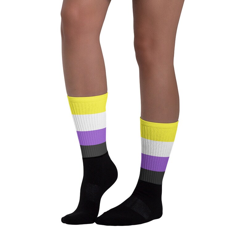 Non-binary Flag Socks ENBY Pride Socks LGBTQ Accesories LGBT Socks