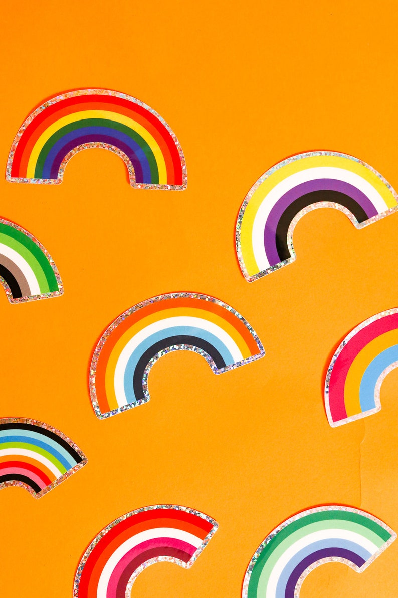 Pride Rainbow Glitter Stickers / Choose Your Flag - Etsy