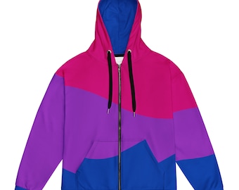 Bi Wave zip hoodie / Bisexual Pride Hoodie