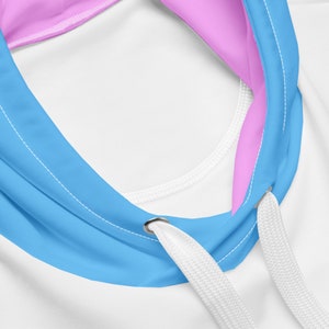 Trans Pride Wave Hoodie - Transgender Flag Color Block Hoodie image 2