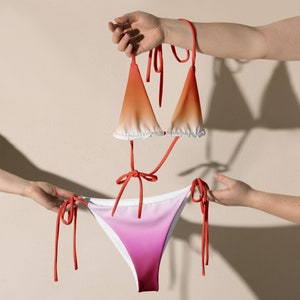 Dezenter Lesben String Bikini / Gay Pride Bademode / Lesbischer Flaggen Farben Bikini