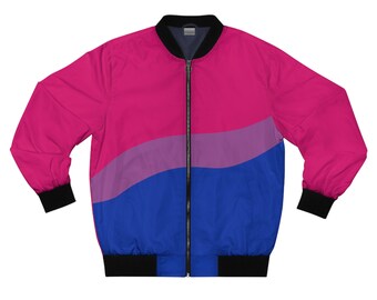 Bi Wave Bomber Jacket / Bisexual Pride Jacket