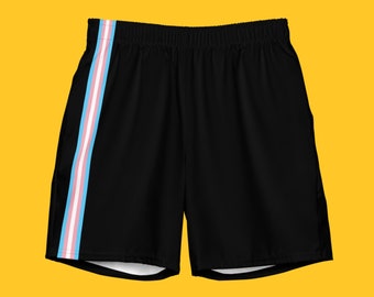 Transgender Pride Swim Trunks / Transmasc Swimwear / Trans Flag Shorts