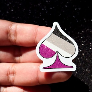 Mini Ace Pride Glitter Sticker / Subtle Asexual Flag Sticker