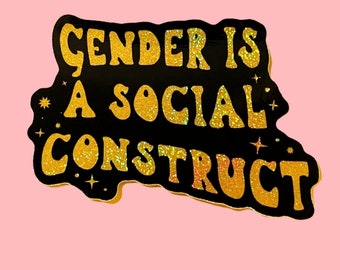 Gender is a Social Construct Sticker / Glitter and Matte Queer Made Stickers