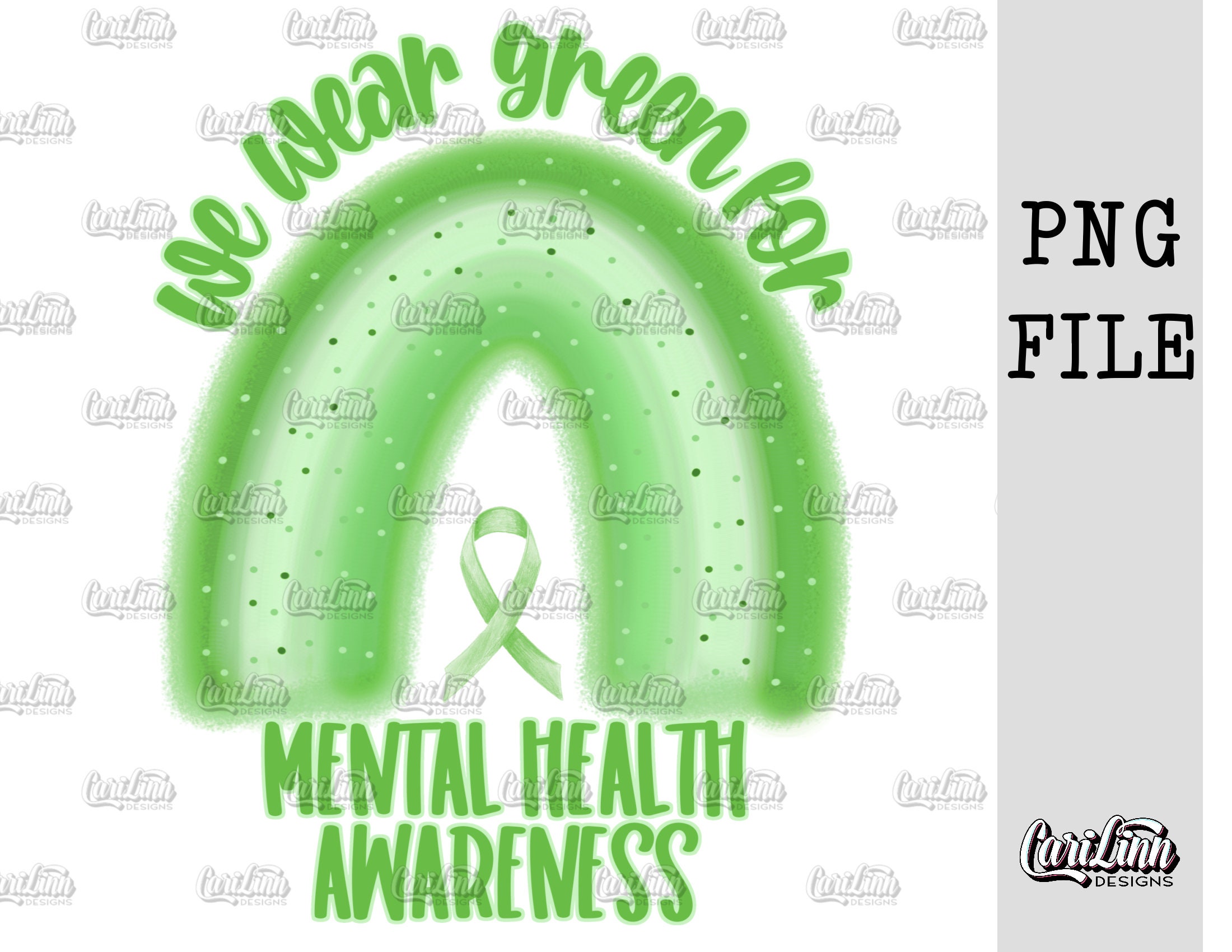 We Wear Green for Mental Health Awareness Hand Drawn Original Etsy UK