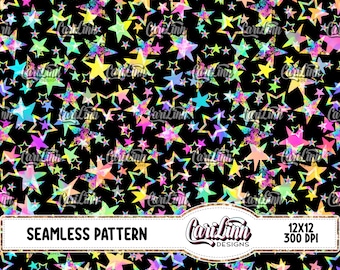 Seamless Pattern Rainbow Stars