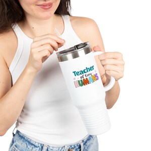 Vaso térmico extragrande de 40 oz para profesores: regalo divertido para la vuelta al cole, taza de viaje grande, ideal para viajes.