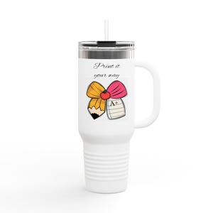 Taza de viaje aislante motivacional para maestros de 40 oz: un elegante regalo de regreso a clases para educadores.