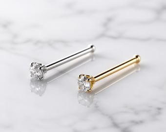2 mm nose studs crystal Real 925 Silver Tarnish Resistance Ball end point  . Buy 1 take 1  Free Shipping