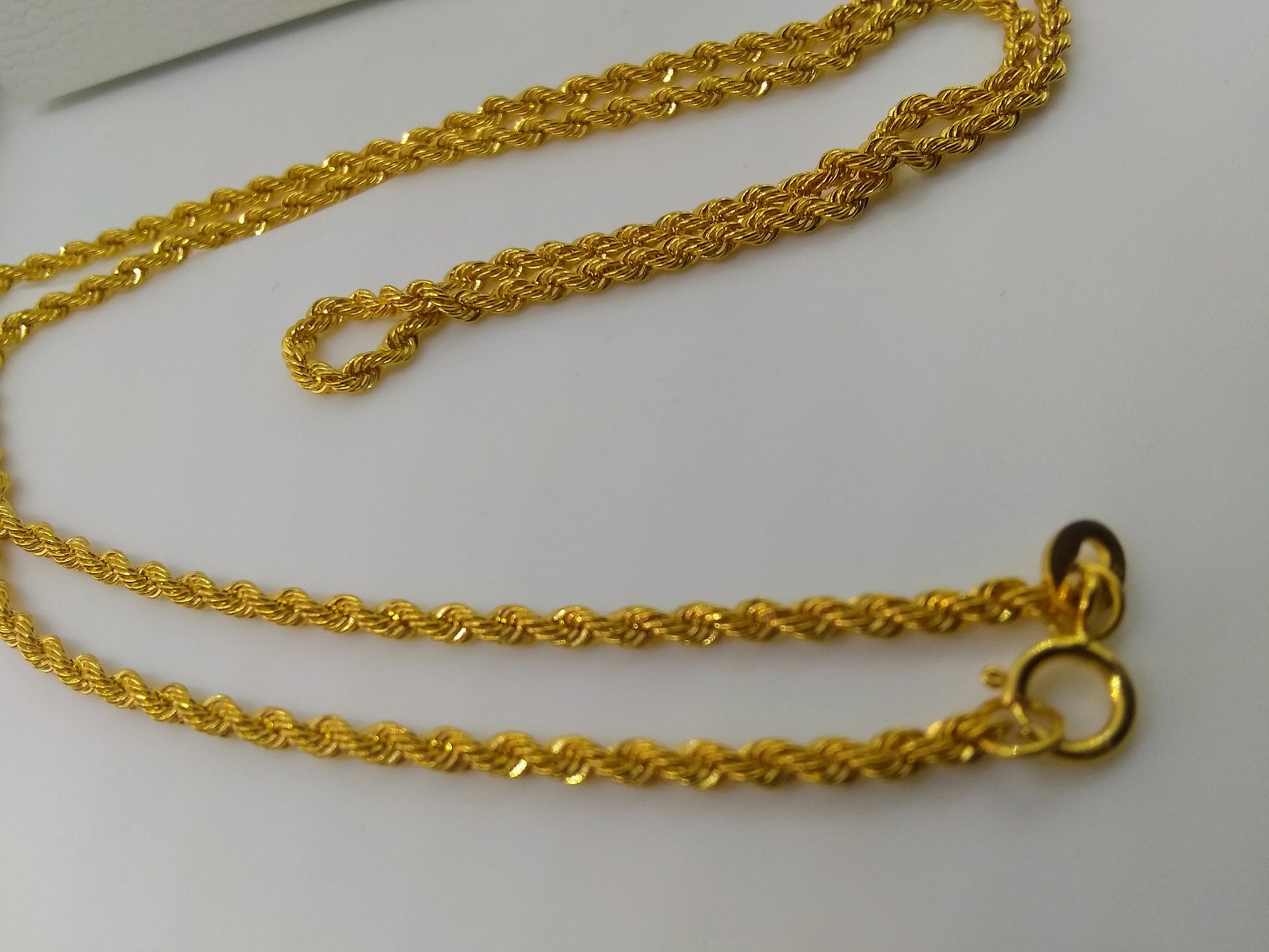 3.5 mm 18 k Solid Gold Rope Chain Etsy