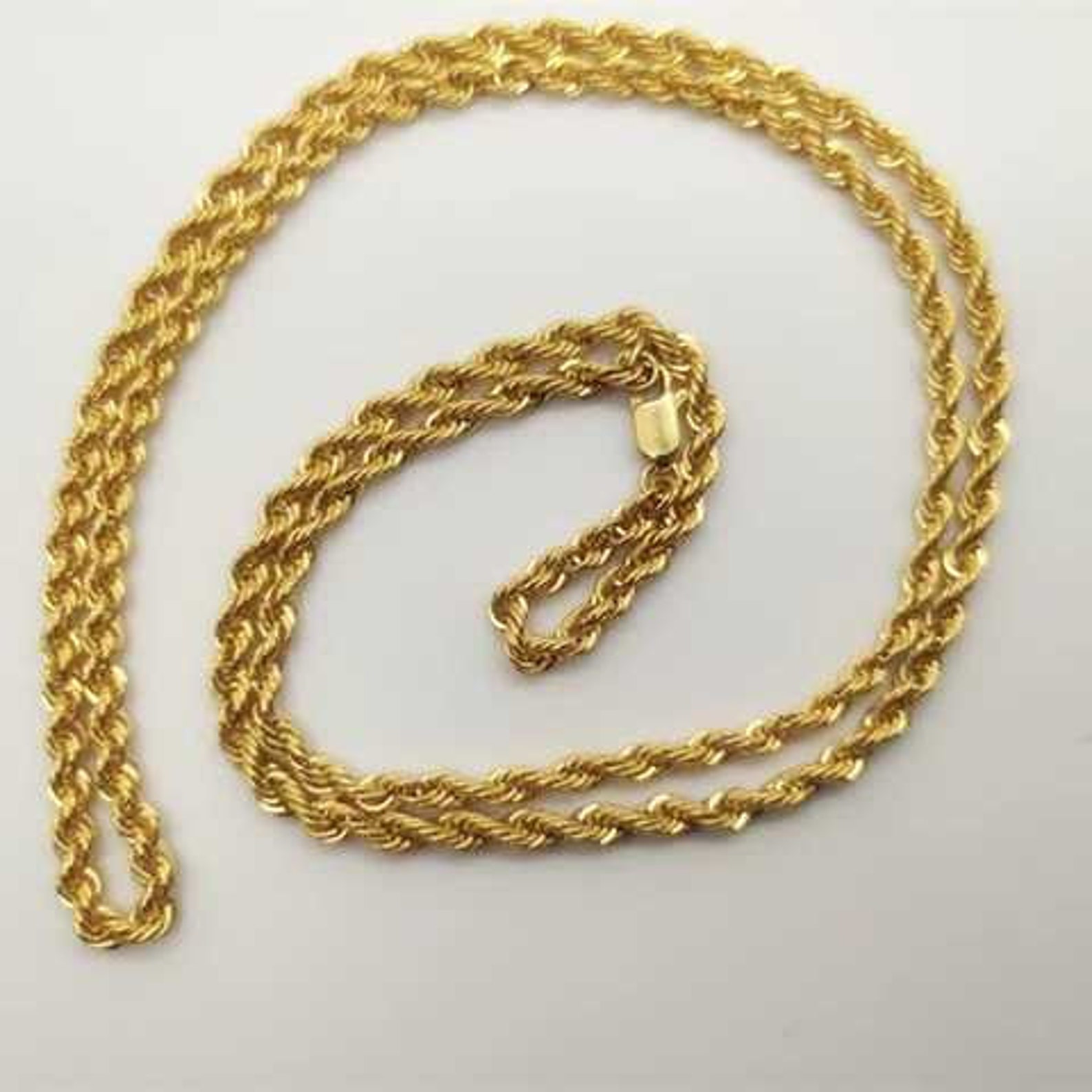 Rope Chain Solid Gold 18 K 3.5 Mm Thickness 18 Inch Not - Etsy Canada