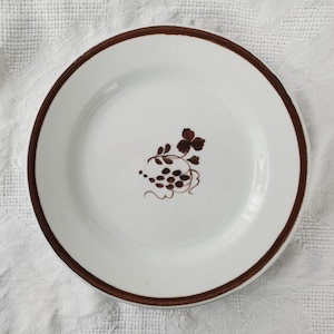 ANTIQUE Clementson Brothers &quot;Coffeeberry&quot; Ironstone Plate + Davenport Longport &quot;Tea Leaf&quot; Plate