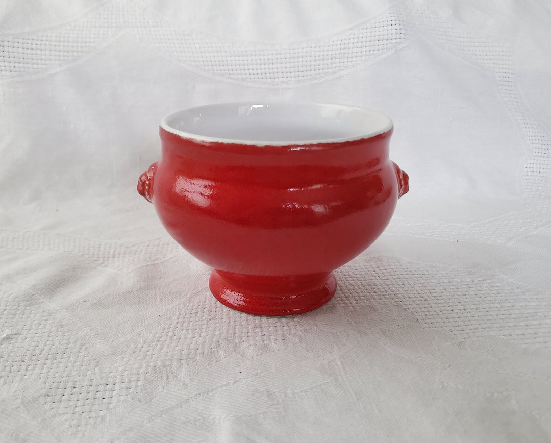 Emile Henry Footed Lion's Head Soup Bowl Cerise Etsy
