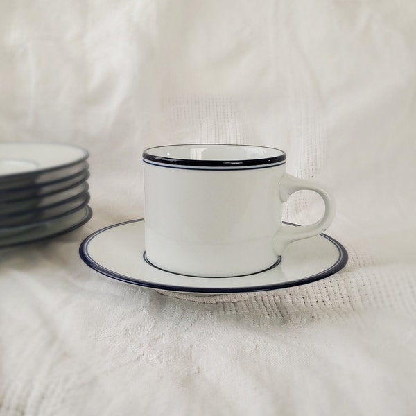 Dansk "Concerto Allegro Blue" Cups & Saucers, plus additional saucers