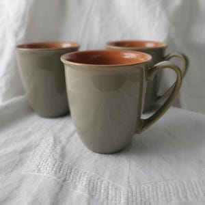 Set of 3 Denby &quot;Duets&quot; Sage and Paprika Mugs