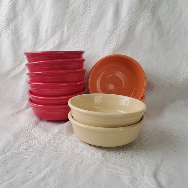 P86 Fiesta Homer Laughlin Coupe Cereal Bowls - Scarlet, Yellow, or Tangerine, Sold in Sets