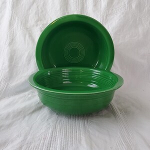 VINTAGE Homer Laughlin Medium Green 8 in Nappy / Serving Bowls, 2 Available