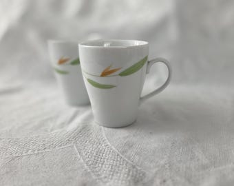 Set of 2 Noritake "Inflight Top" EVA Airlines First Class China Mugs