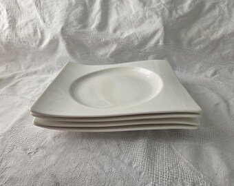 Set van 4 Villeroy & Boch lunchborden 'New Wave Caffe', niet meer leverbaar