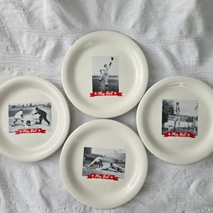 Pottery Barn "Baseball" Dessert/Pie/Snack Plates, Set of 4 or Individual