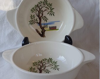 VINTAGE "Early American" in the "Modern Americana" line by Santa Anita Ware bowls x 2