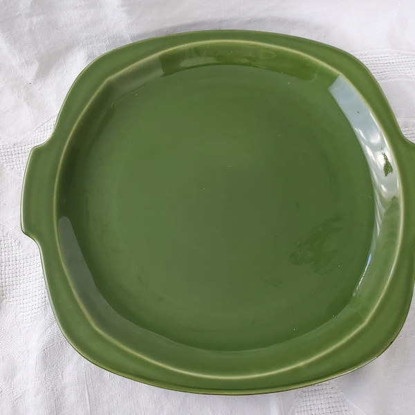 VINTAGE Paden City Pottery "Minion Dell Green" Platter/Cake Plate