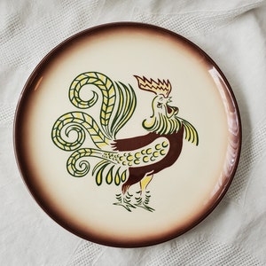 VINTAGE &quot;Chanticleer&quot; by Brock of California Dinner Plates, Set of 2
