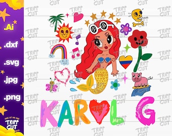 Bichota Mañana será bonito mermaid PNG,JPG,SVG,Dxf Bichota season png, Print and Cut Digital files cricut silhouette files download