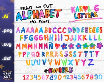 Karol G Alphabet Letters Mañana será Bonito PNG,SVG,DXF,Eps Alfabeto letras karol G png, Print and Cut Digital files download