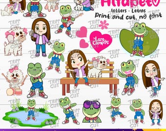 Lara campos Alfabeto, Letras bundle PNG,JPG Rana Rhenne png, print and cut, digital download, instant download files
