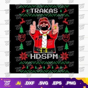 Pull de Noël moche Trakas HSDPM, PNG, SVG, DXf Corridos jpg, imprimer et découper, fichiers numériques, fichiers silhouette Cricut, téléchargement