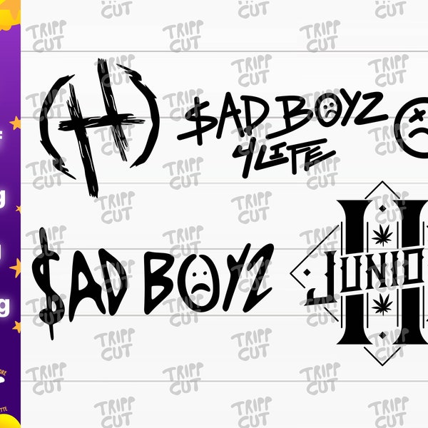 Junior H Sad Boyz 4 Life PNG,JPG,SVG,Dxf Logos Corridos tumbados jpg, México Print and Cut Digital files cricut silhouette files download